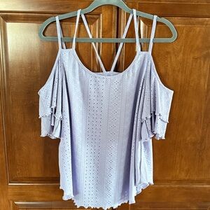 Cold-Shoulder Eyelet Designed Top
